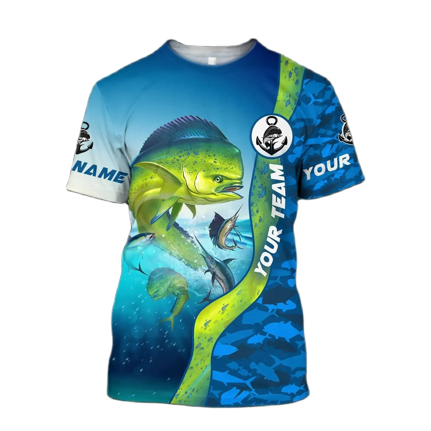 Răcoritoare de Vară de Moda pentru Bărbați Mânecă Scurtă Pește 3D de Imprimare Mare Rotund Gat Sport Lejere Casual tricou Personalizat de Fitness de Top