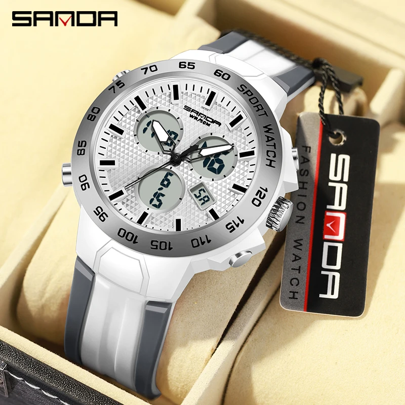 SANDA Brand de Top Sport pentru Bărbați Ceasuri Militare Cuarț Om 50M rezistent la apă Ceas de mână pentru Bărbați Ceas data relogios masculino