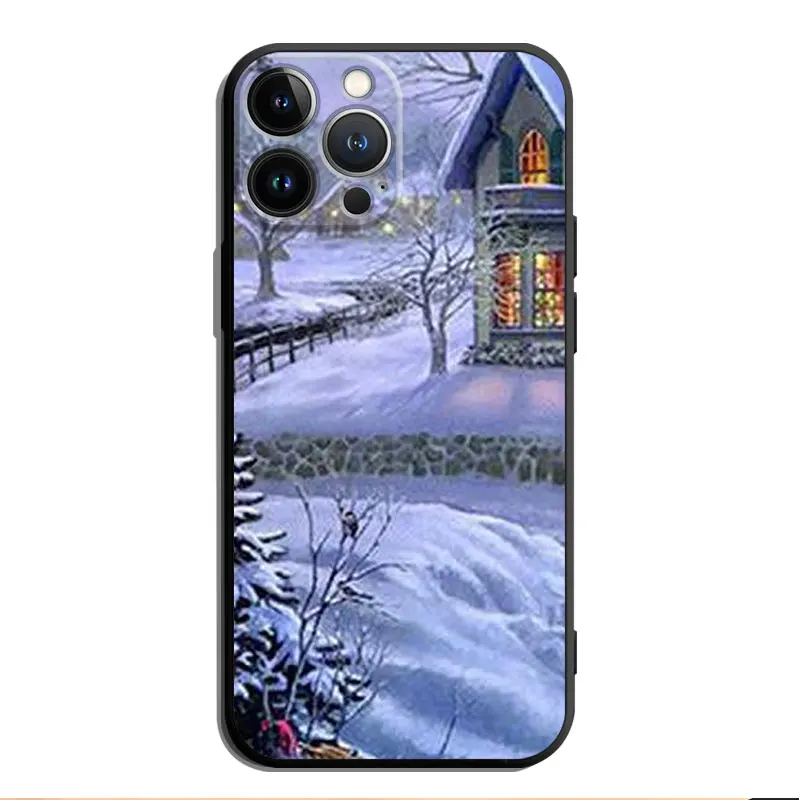 Silicon Telefon Caz pentru OnePlus NORD CE2 CE N10 N100 10 9 8 7 7T 8T Pro de Protecție Fundas Acoperi Coque Zăpadă Iarna