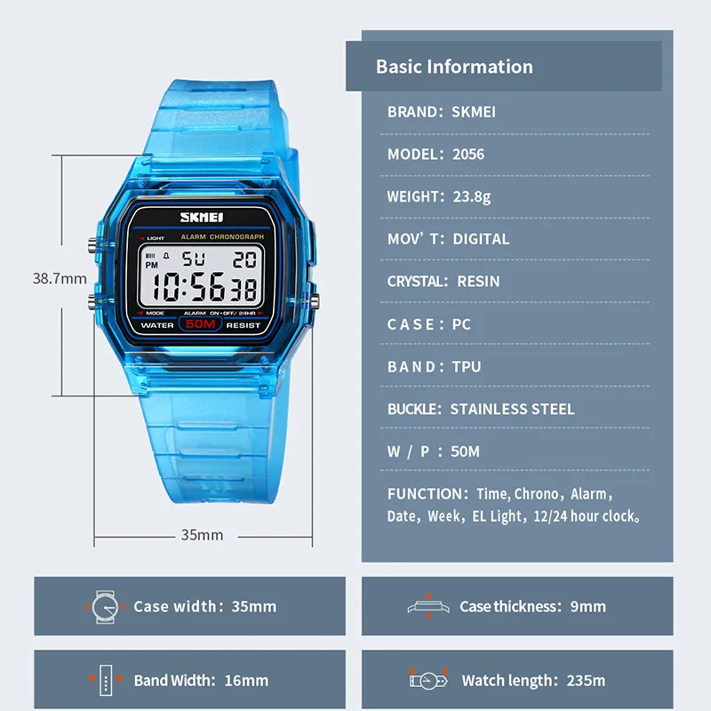 SKMEI Lux Ceas Electronic Bărbați Femei Moda Sport Impermeabil Calendar Data-Ceas de mână Ceas Numărătoarea inversă pentru Băieți și Fete