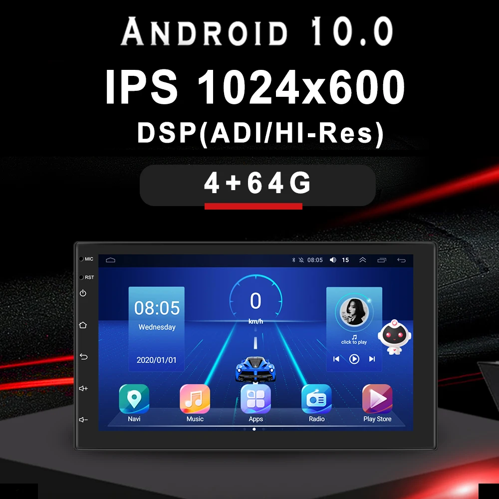 Smart Voice 8 Core Android Auto Stereo Radio Autoradio 4+64G 7