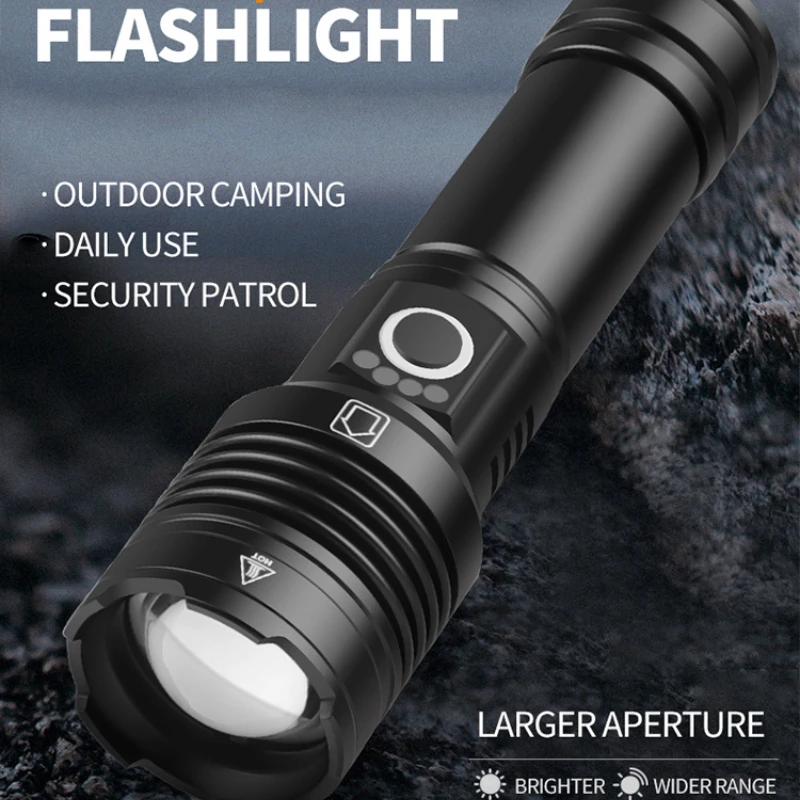 Sobaldr lanterna led de mare putere lanterna reîncărcabilă puternică xhp360 negru cob lampe de camping accsesories lumini în aer liber