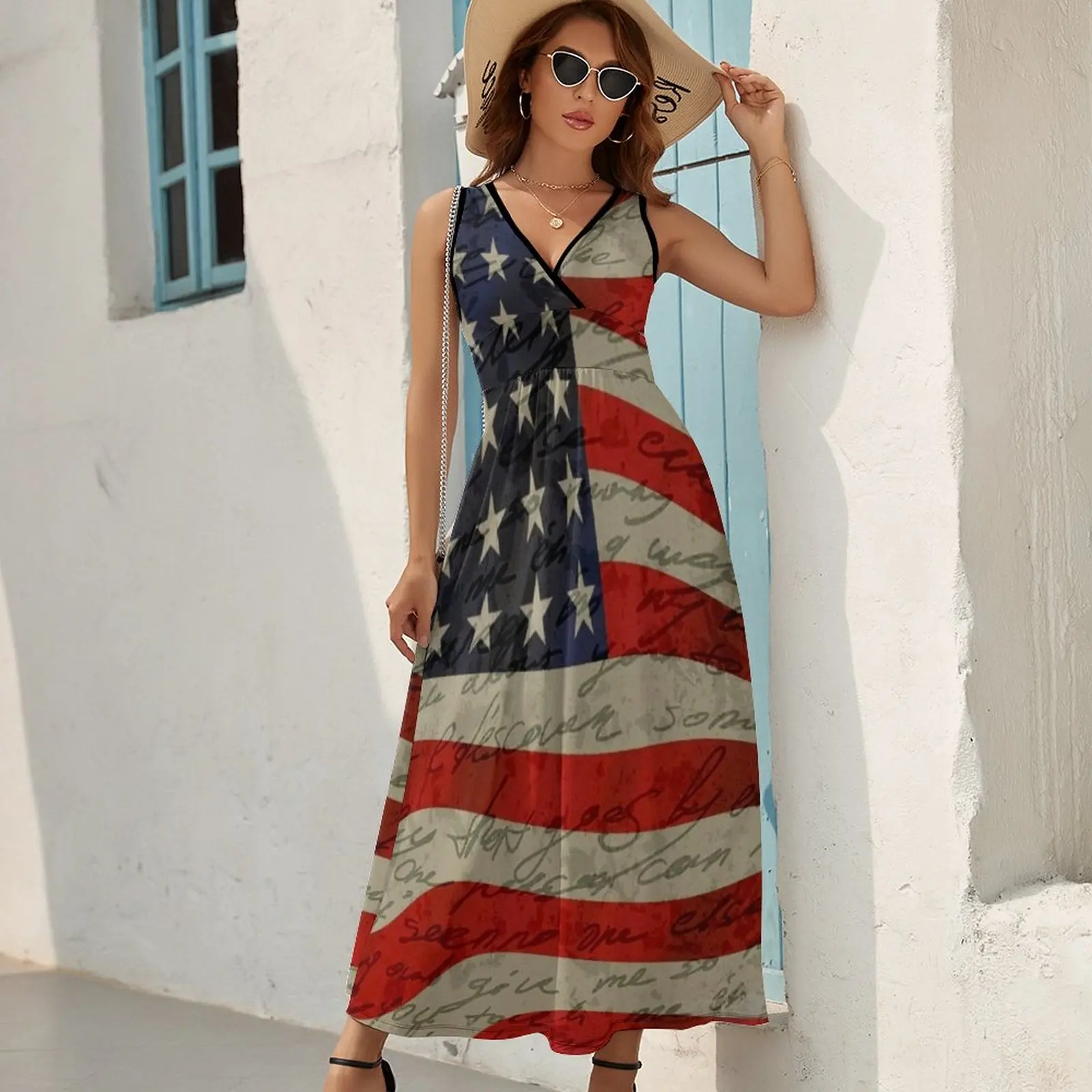 Steagul American fără Mâneci Rochie de lux, rochii de plaja rochie