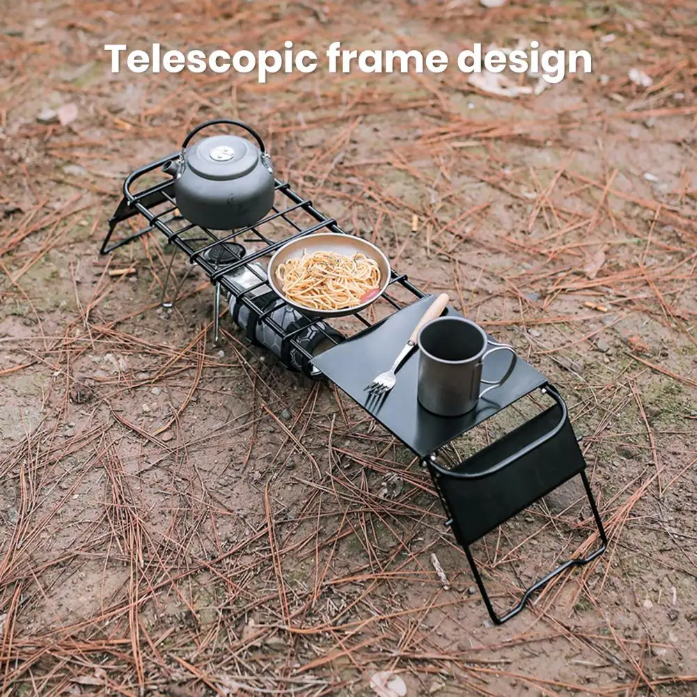 Telescopic Cadru de Masă în aer liber în aer liber, Masa de Rețea Portabil, Reglabil pe Înălțime Camping Masă cu Retractabil Grila Aragaz Rack