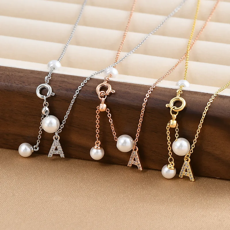 Temperament clavicula lanț de sex feminin nișă sens de design scrisoare colier de perle de personalitate franjuri cravată bijuterii