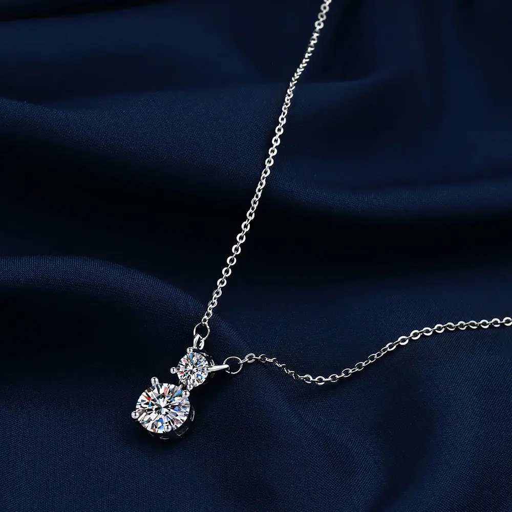 Temperament Simplu Pătrat Colier De Diamante Imitație Moissanite Înalt Simț Fete Colier Bijuterii