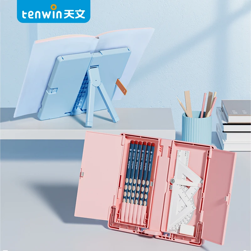 Tenwin Multifunctional din plastic creion caz de Lectură Carte de Titularul de Poliță Bookstand pen caz Rechizite Școlare Papetărie Cadou