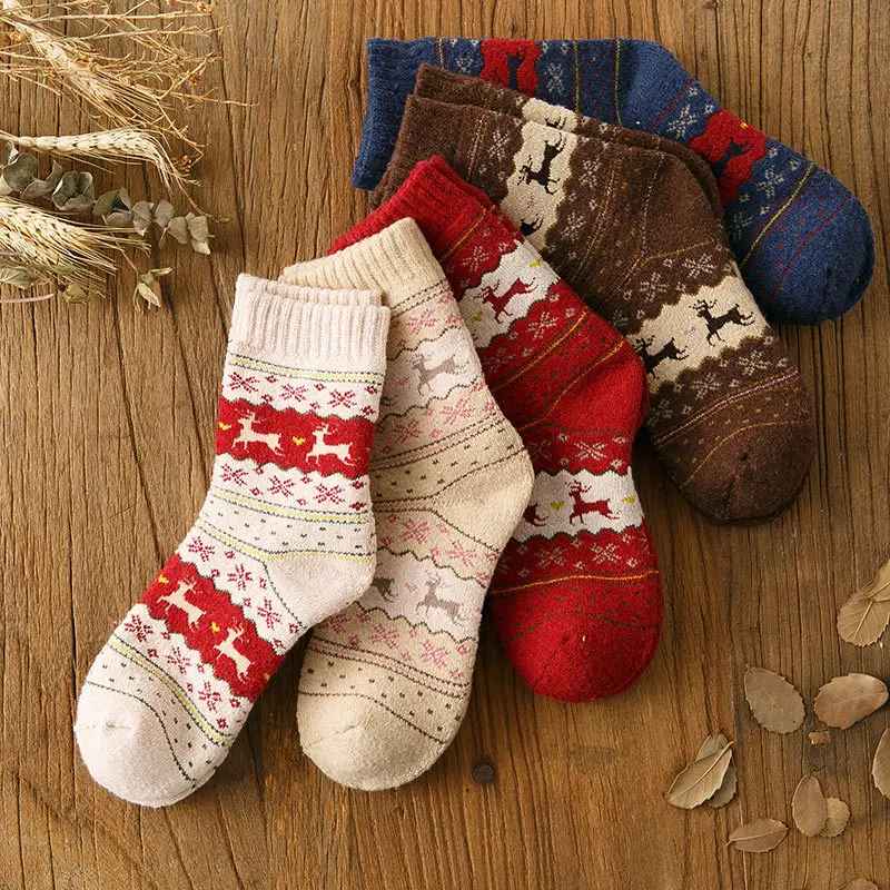 Toamna Iarna Șosete de Lână pentru Femei, de Bumbac Moale Șosete de Crăciun Ciorap Cadouri Animal Nebun Cald Șosete Termice