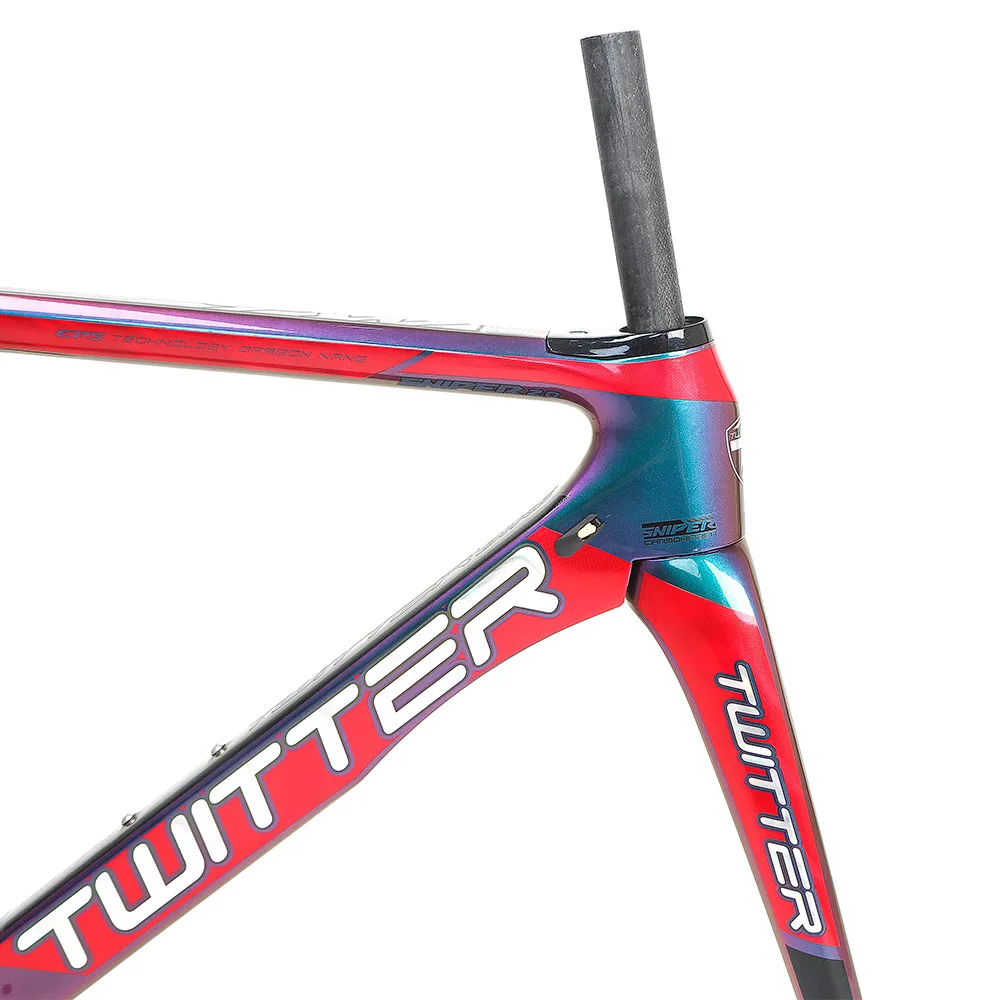 TWITTERC frână de eliberare rapidă versiune ultra-lumină de culoare-schimbarea colorat linie interior din fibra de carbon de curse de biciclete road biciclete cadru