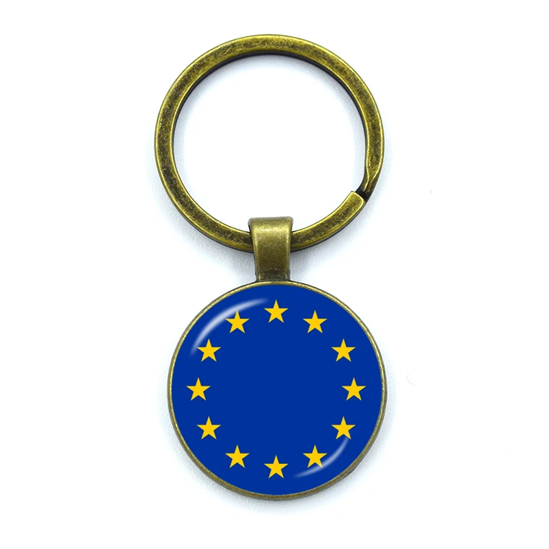Ue Europa Steagul Uniunii Keychain Keyring Bijuterii Pandantiv De Sticlă Convexă Breloc Cadou Prieteni
