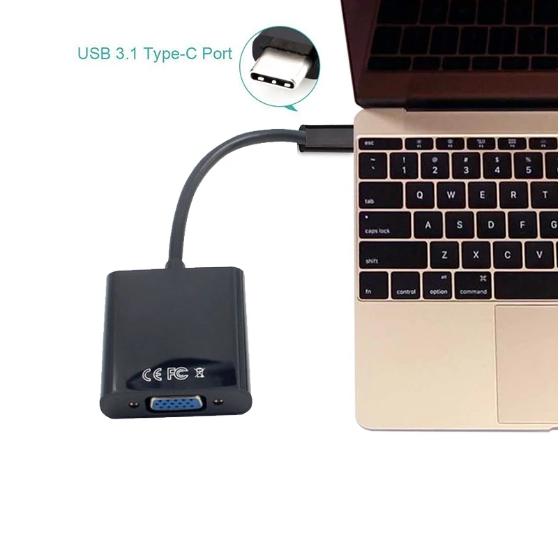 USB-C USB3.1 Tip C Pentru Cablu Adaptor VGA Male La VGA de sex Feminin Transferul Video Converter 1080P Pentru 12 Inch