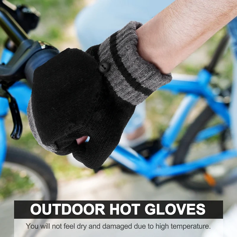 USB Electrice Incalzite Mănuși de 2-Partea Încălzire Convertibile Fingerless Glove Manusi Impermeabile Ciclism Schi Mănuși