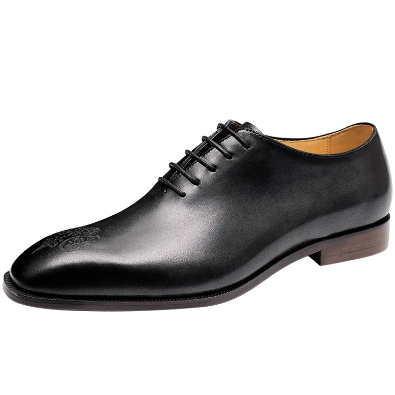 Versiunea europeană de pantofi pentru bărbați Goodyear manual pantofi de nunta 2023 nou high-end cap pătrat pantofi Oxford barbati sculptate de afaceri l