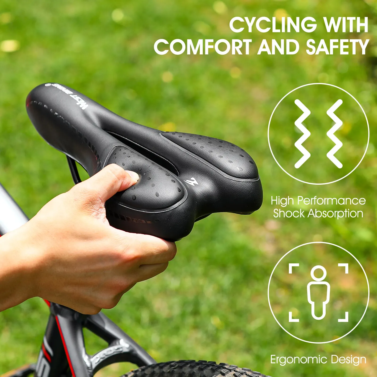 VEST BIKING Șa Biciclete MTB Drum de Munte Biciclete Loc de Piele PU Gel Nedureros Ciclism Perna BMX Confortabil, rezistent la Șocuri Piese