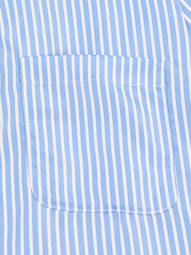 VGH Casual cu Dungi Drepte Camasi Pentru Femei Rever Maneca Lunga Mozaic Singur Pieptul Minimalist Bluze Largi de Moda de sex Feminin