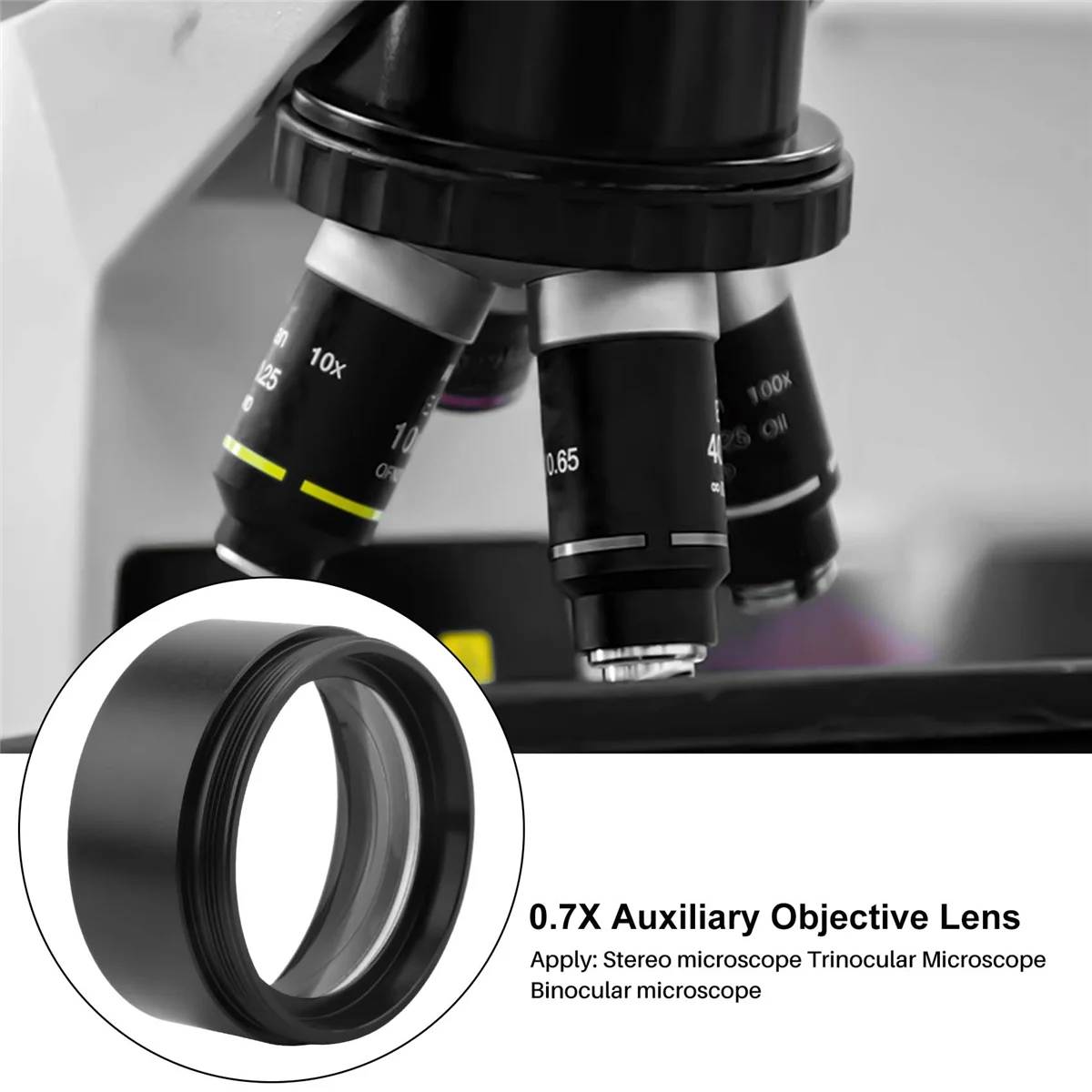 WD120 0,7 X Microscop Stereo Trinocular Auxiliare Obiectiv Lentila Barlow 48mm Fir