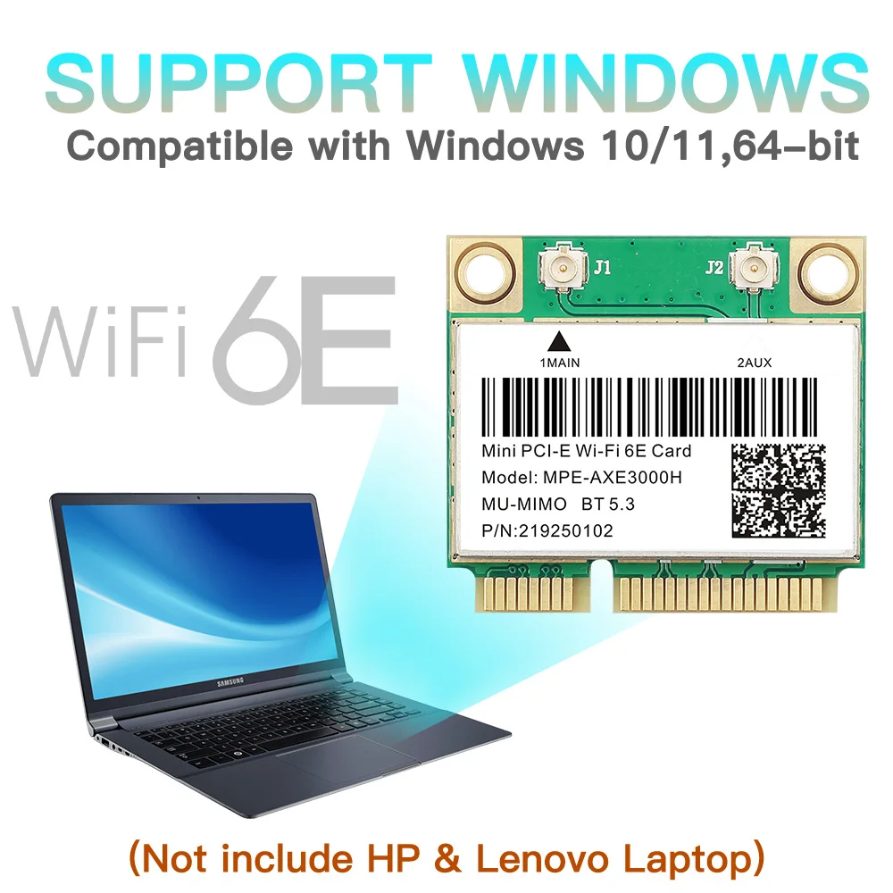 WiFi 6E AX210HMW Mini PCI-E placa de Retea Wifi Bluetooth 5.3 Pentru AX210 Card 802.11 AX Wireless Adaptor Wi-Fi Pentru Desktop Laptop