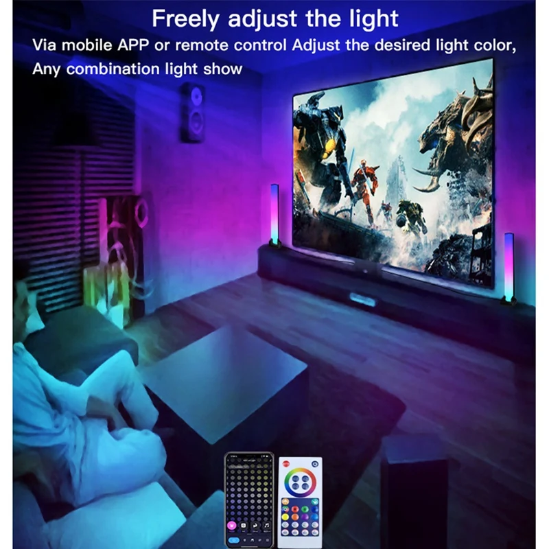 Wifi Smart LED Bar RGB Atmosferă de Muzică Ușoară de Sincronizare TV de Perete Calculator Jocul Decorare Camera Lumina de Noapte