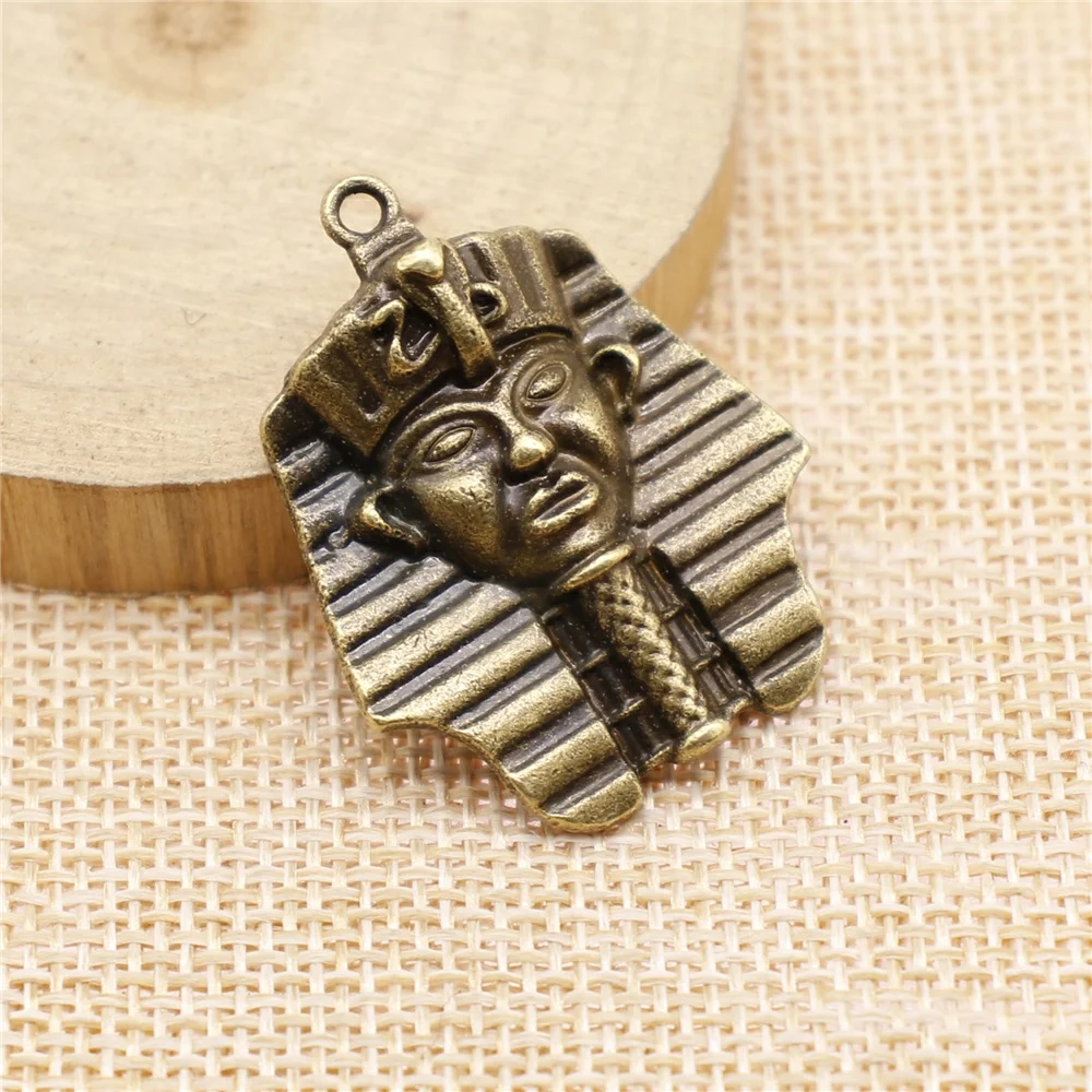 WYSIWYG 4buc Faraon Egiptean Farmece Pandantiv DIY Bijuterii din Metal de a Face 36x28mm