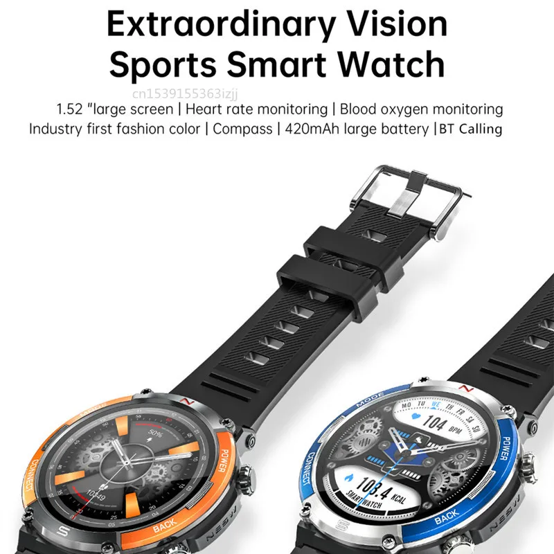 X11 Ceas Inteligent Compass 1.52 inch Ecran Mare, Bluetooth Asteptare 420mah Baterie de Monitorizare a Sănătății Oamenilor Sport în aer liber Smartwatch
