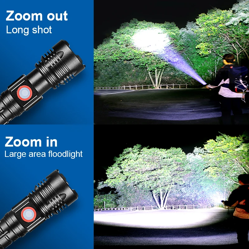 XHP 50 DE Lanterne LED-uri Baterie 18650 Lanterna Atac de Design Cap de USB Reîncărcabilă Lanterna cu Zoom de Urgență Lanterna în aer liber