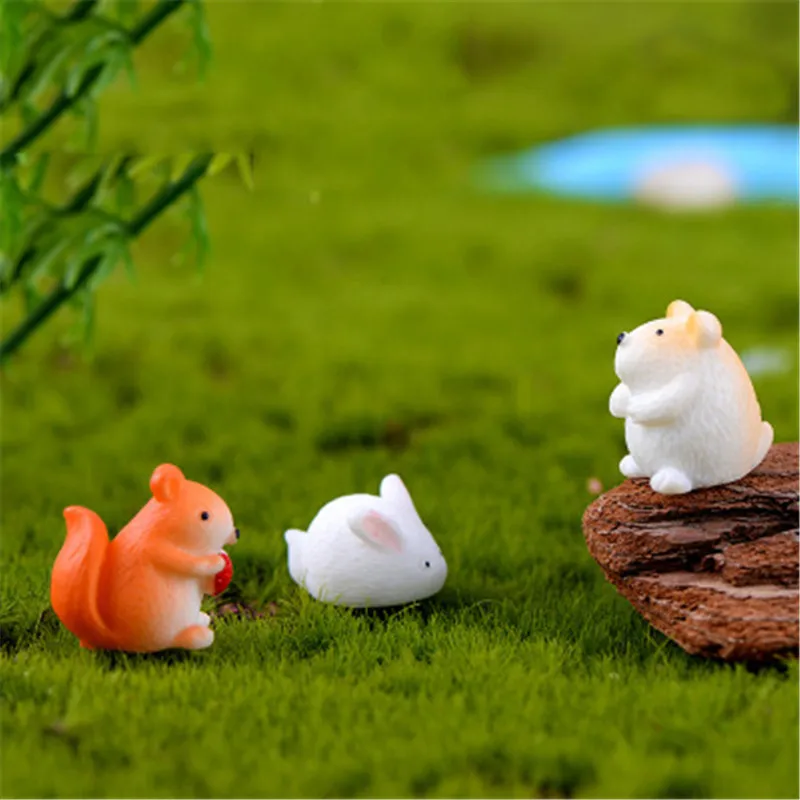 ZOCDOU 6 Bucati de Iepure șoareci Melc Veveriță Cadou Mic Statuie Mini Figurina Meserii Ornament Miniaturi DIY Decor Papusa